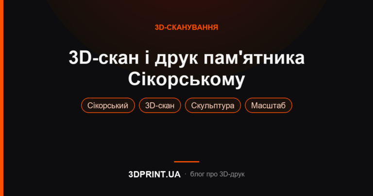 Завершення великого проєкту 3Д друку та 3Д сканування скульптури авіаконструктору Ігорю Сікорському