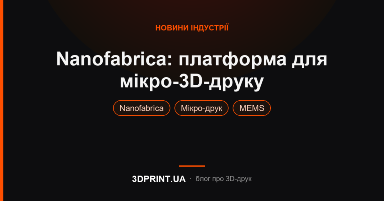 Nanofabrica представляє нову платформу для мікро 3D друку