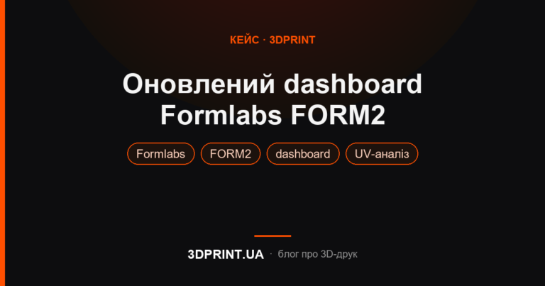 Оновлення особистого кабінету (dashboard) Formlabs FORM2