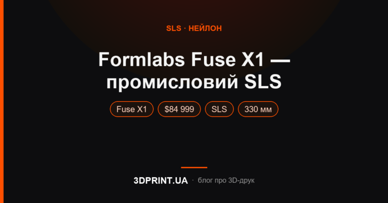 Formlabs представила Fuse X1 — промисловий SLS-принтер за $84 999 (анонс 09.06.2026)