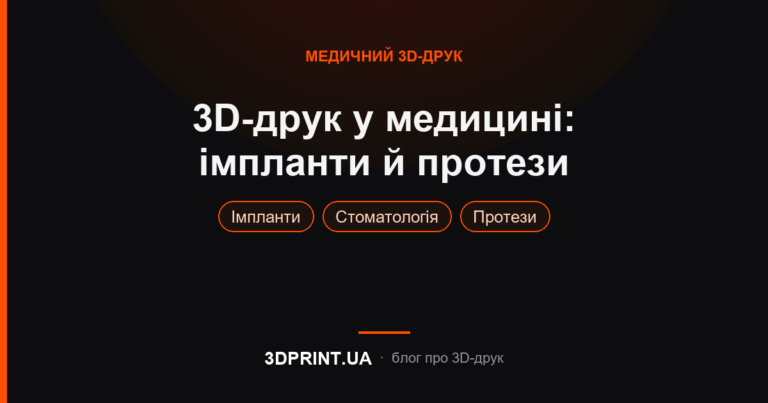 3D друк в медицині: імпланти, протези та стоматологічні моделі
