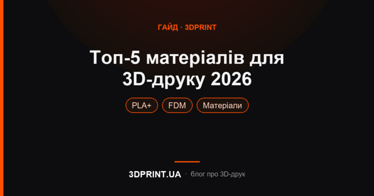 Топ-5 матеріалів для 3D друку в 2026 році