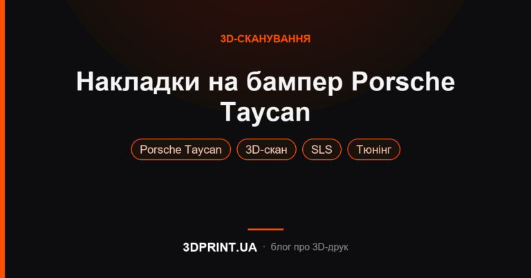 Створення надрукованих накладок на бампер для автомобіля Porsche Taycan - 3д сканування, друк