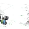 Габарити Bambu Lab A2L — схема розмірів принтера
