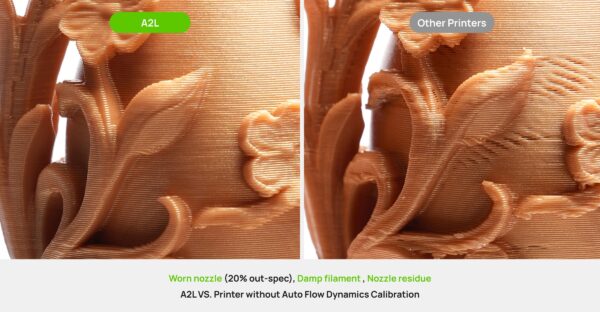 Якість друку Bambu Lab A2L з автокалібруванням потоку — порівняння