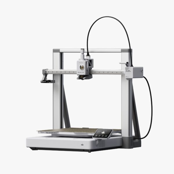 3D принтер Bambu Lab A2L з відкритою рамою та областю друку 330×320×325 мм на білому тлі