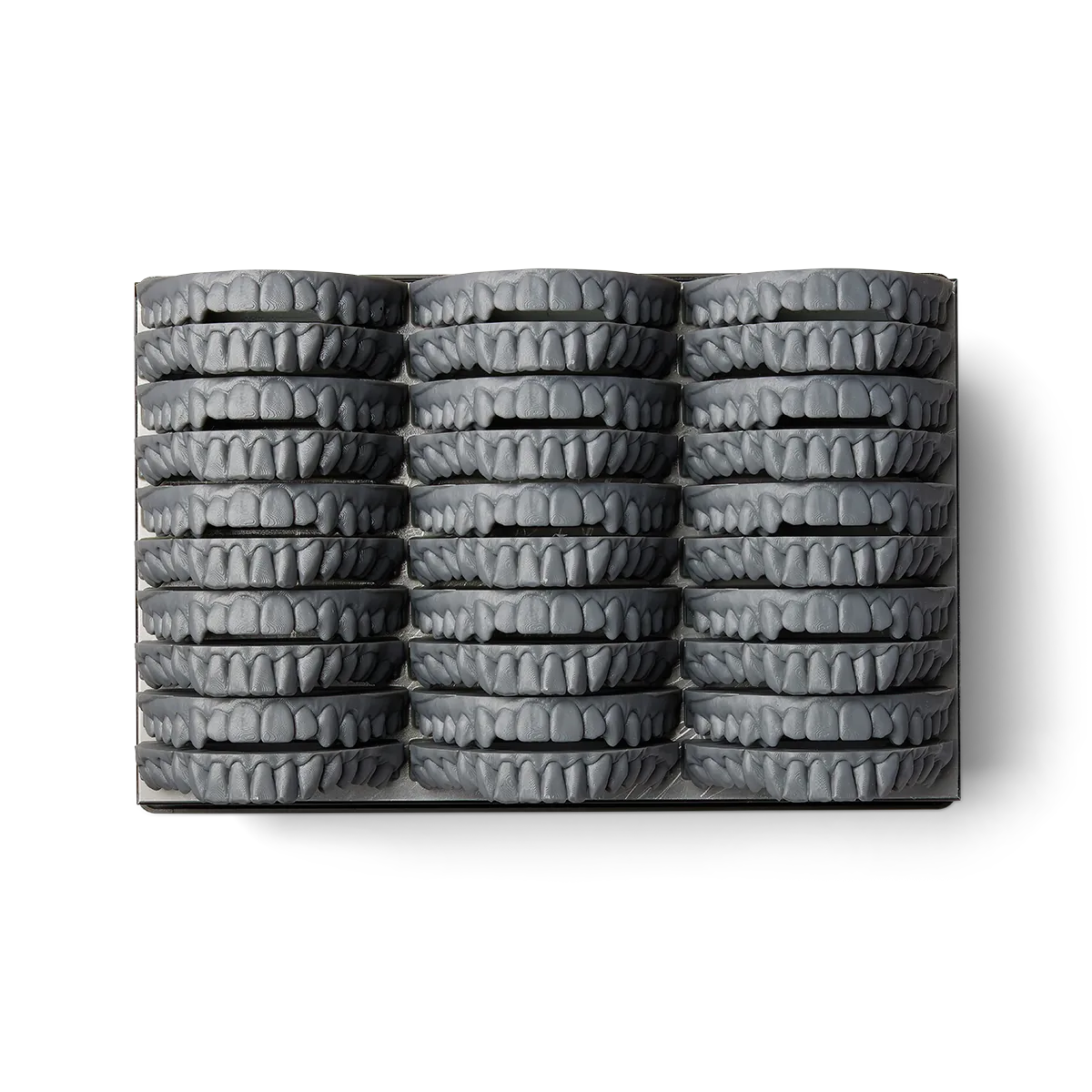 A batch of dental models on one build platform